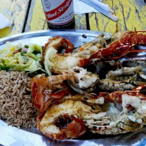 Grilled Lobster with Rice