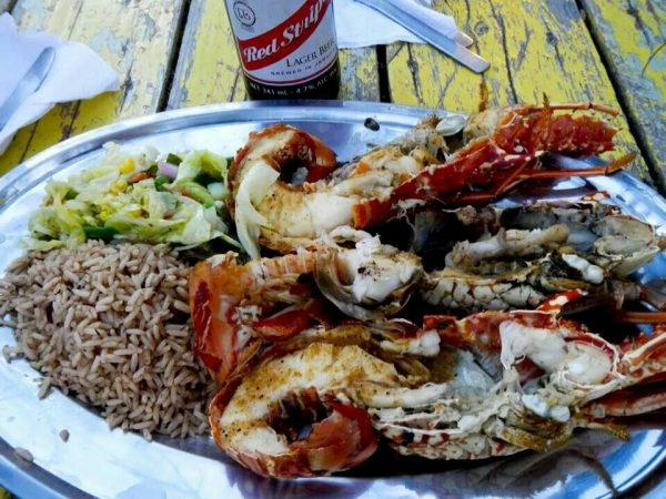 Grilled Lobster with Rice