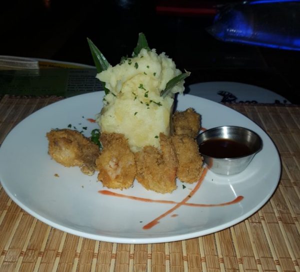 Shrimp fest with mash potatoes